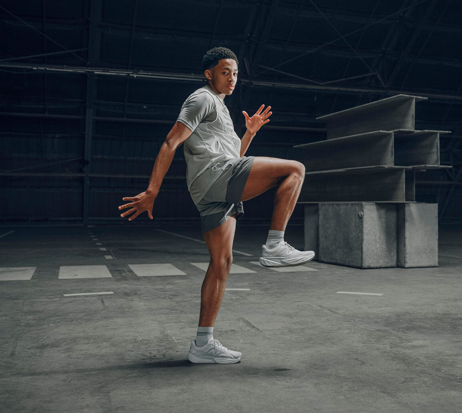 Quincy Wilson wearing The FuelCell Rebel for Grey Days